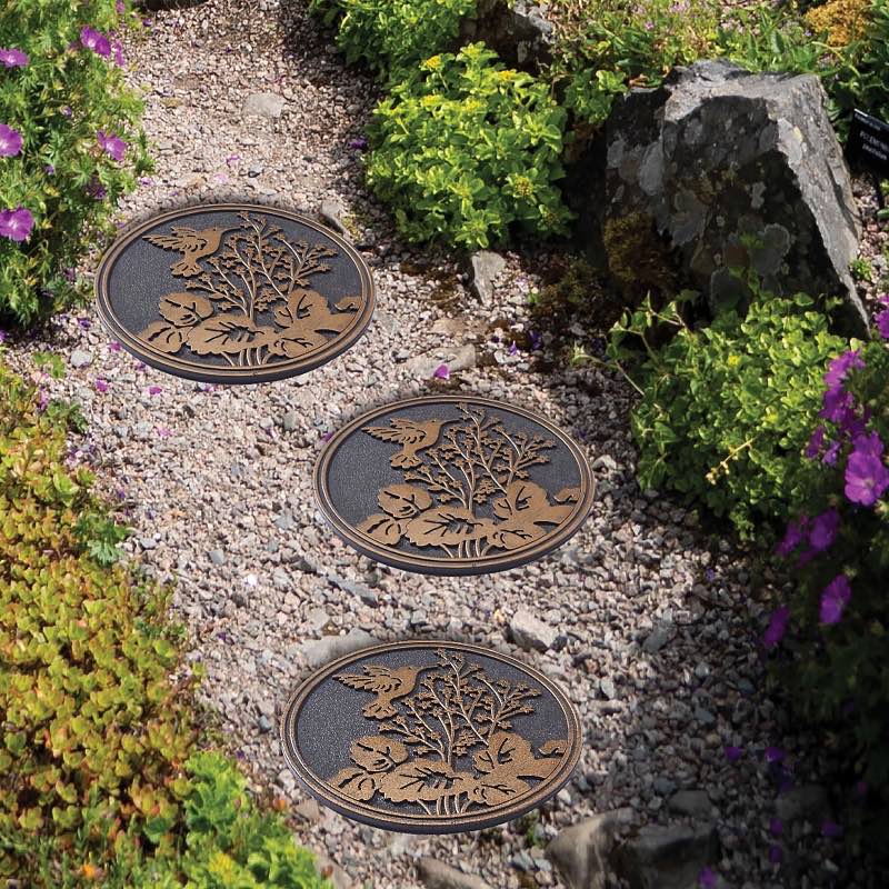 Hummingbird Rubber Stepping Stones, Set of 3