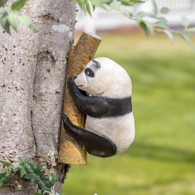 Metal Panda on Branch Tree Decoration