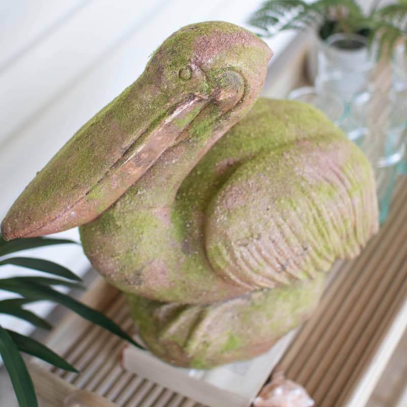 Distressed Resin Pelican Statue