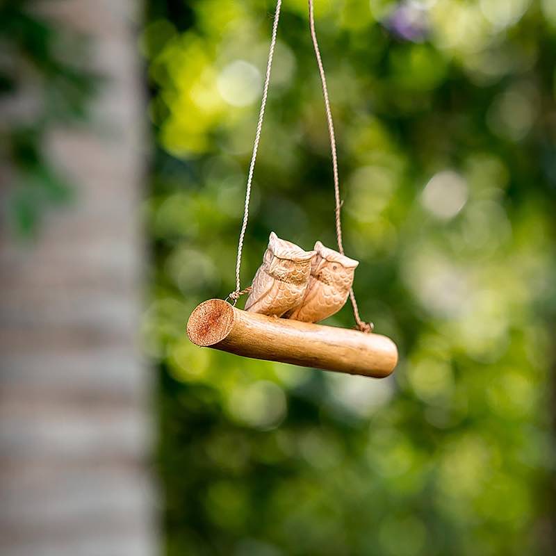 Wooden Owls Hanging Decor