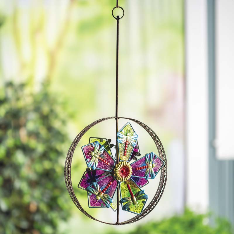 Multicolor Dragonfly Dual-Motion Windwheel