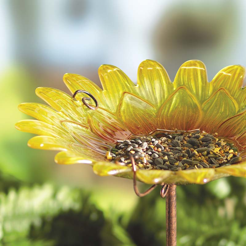 Sunflower Bird Bath Stake