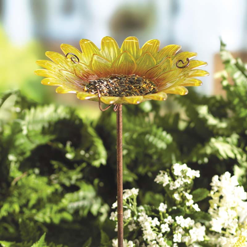 Sunflower Bird Bath Stake