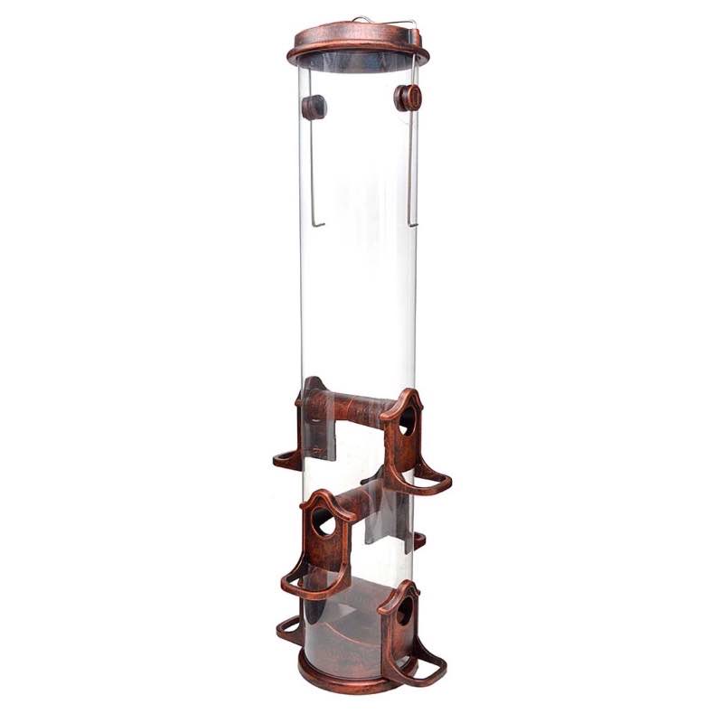 Mammoth Seed Tube Feeder in Antique Copper