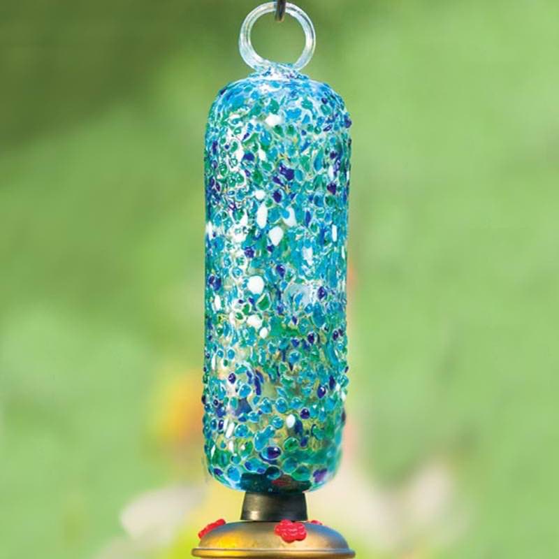 Ocean Filigree Glass Hummingbird Feeder