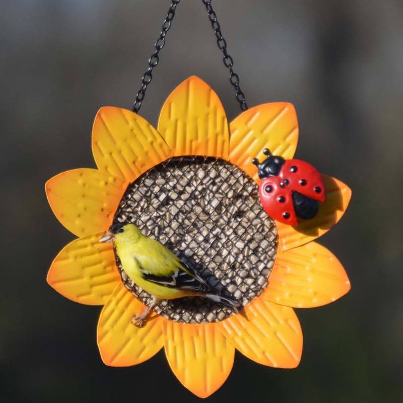 Sunflower Metal Mesh Bird Feeder