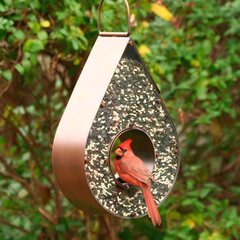 Copper Tear Drop Bird Feeder