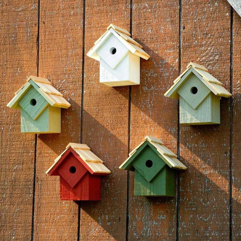 Summer Home Birdhouses, Set of 5 - Neon Brights