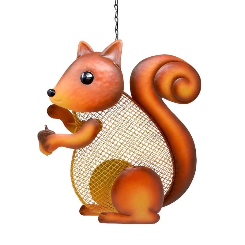 Whimsical Hanging Mesh Squirrel Bird Feeder