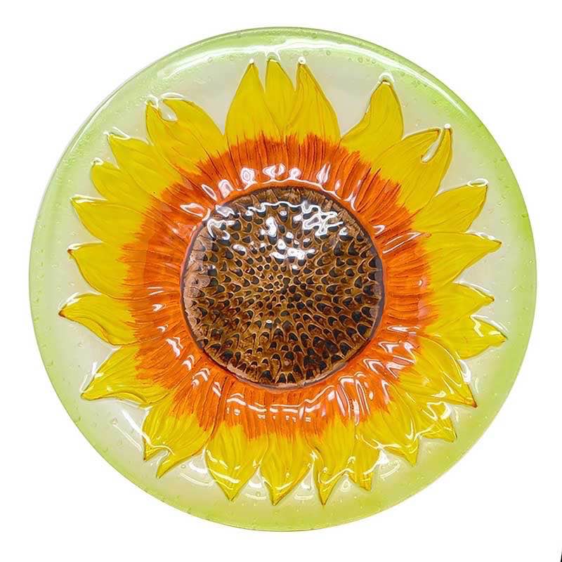 Happy Sunflower Birdbath with Stand