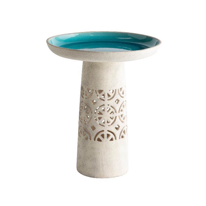 Ceramic Birdbath (teal)