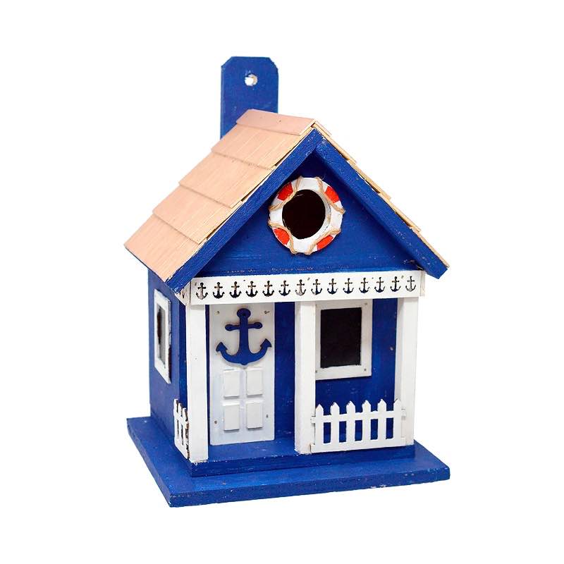 Navy Coastal Cabana Birdhouse