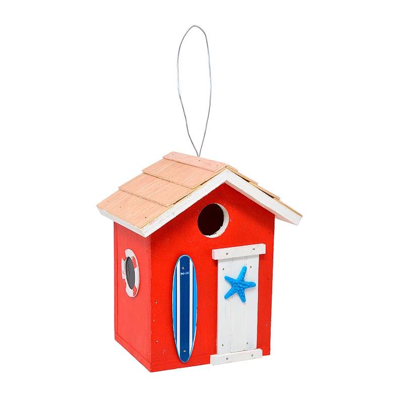 Red Coastal Cabana Birdhouse