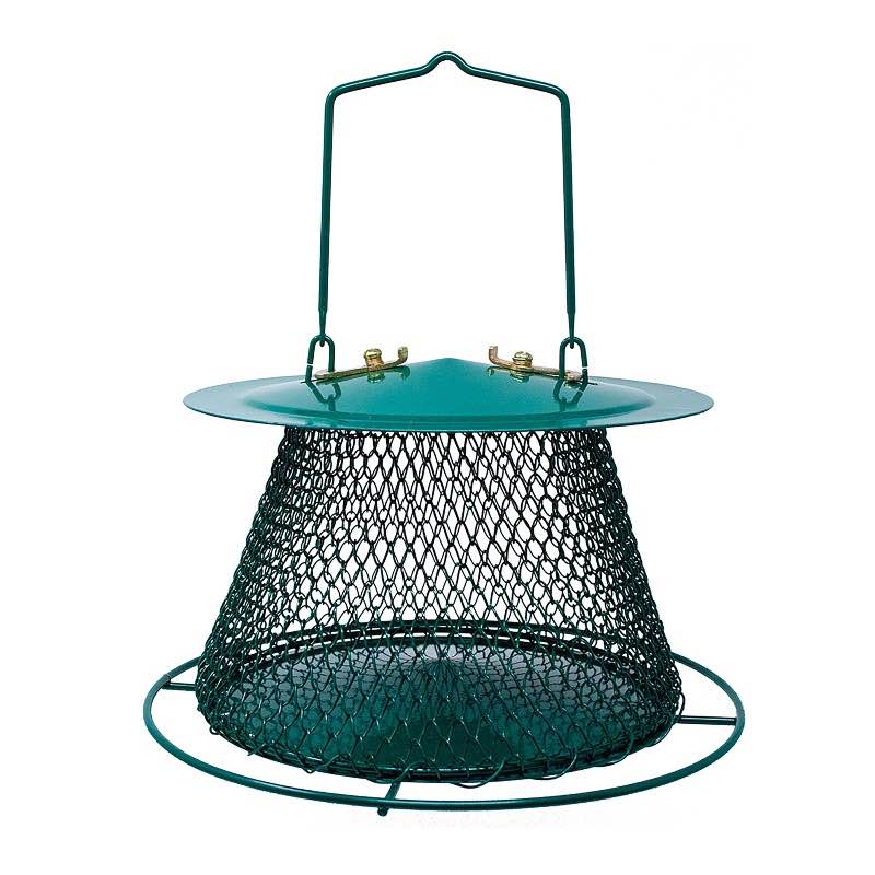 Metal Cage Bird Feeder - Green