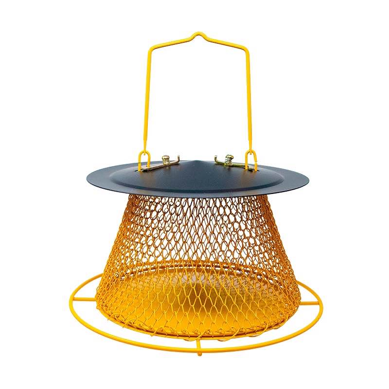 Metal Cage Bird Feeder - Yellow