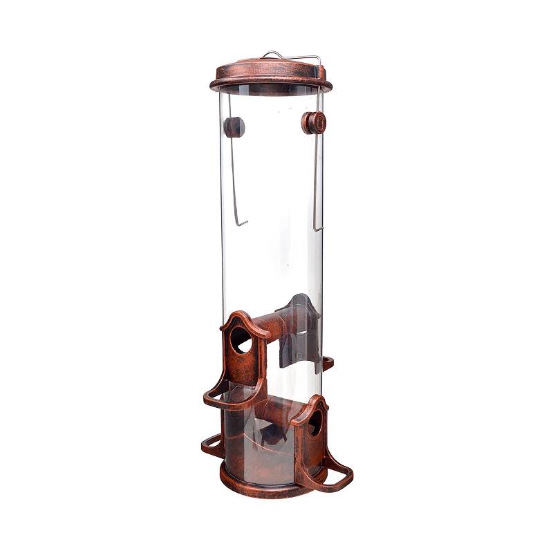 Antique Copper Seed Tube Bird Feeder