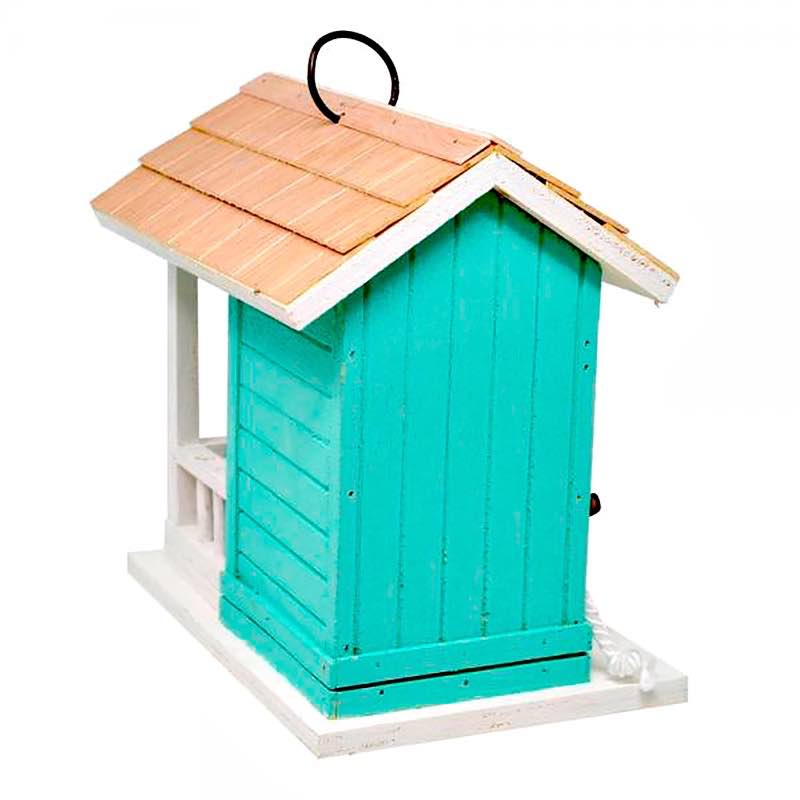 Teal Coastal Cabana Birdhouse