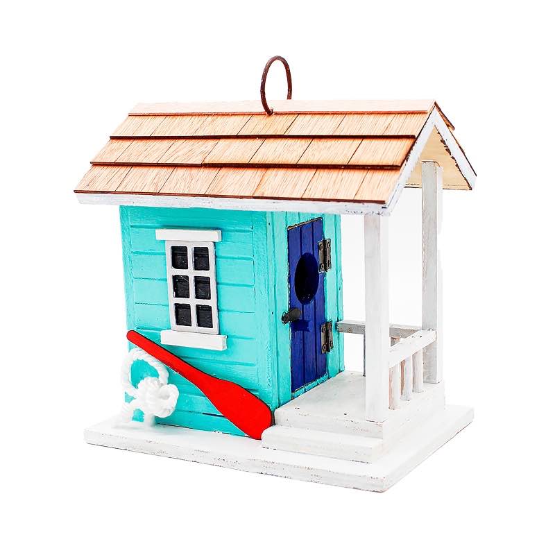 Teal Coastal Cabana Birdhouse