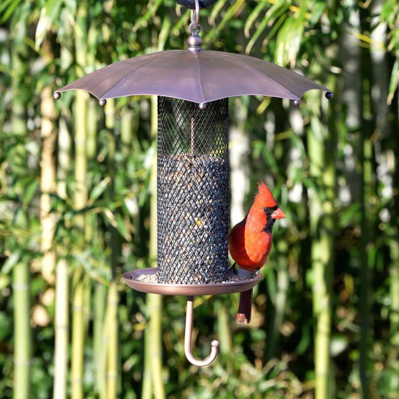 Copper Umbrella Mesh Tube Bird Feeder