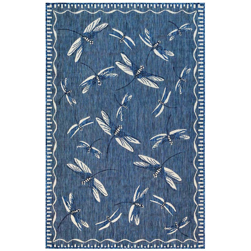Navy Dragonfly Rug  5W x 8'L