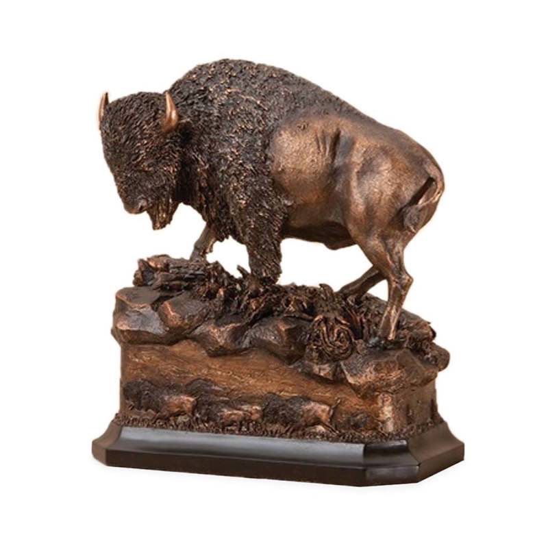 Bronze-Finish Buffalo Sculpture