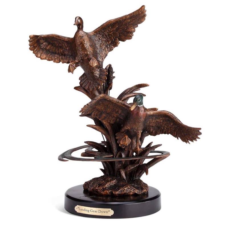 Landing Ducks Bronze-Finish Sculpture