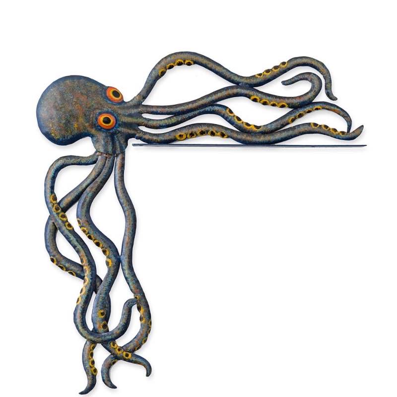 Handcrafted Reclaimed-Metal Octopus Door Crawler