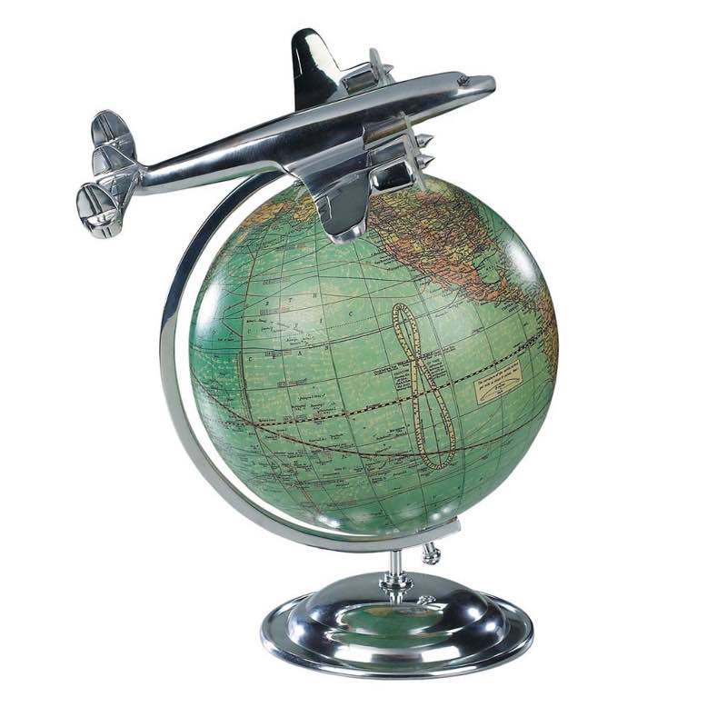 Vintage Airliner On Globe Desktop Model