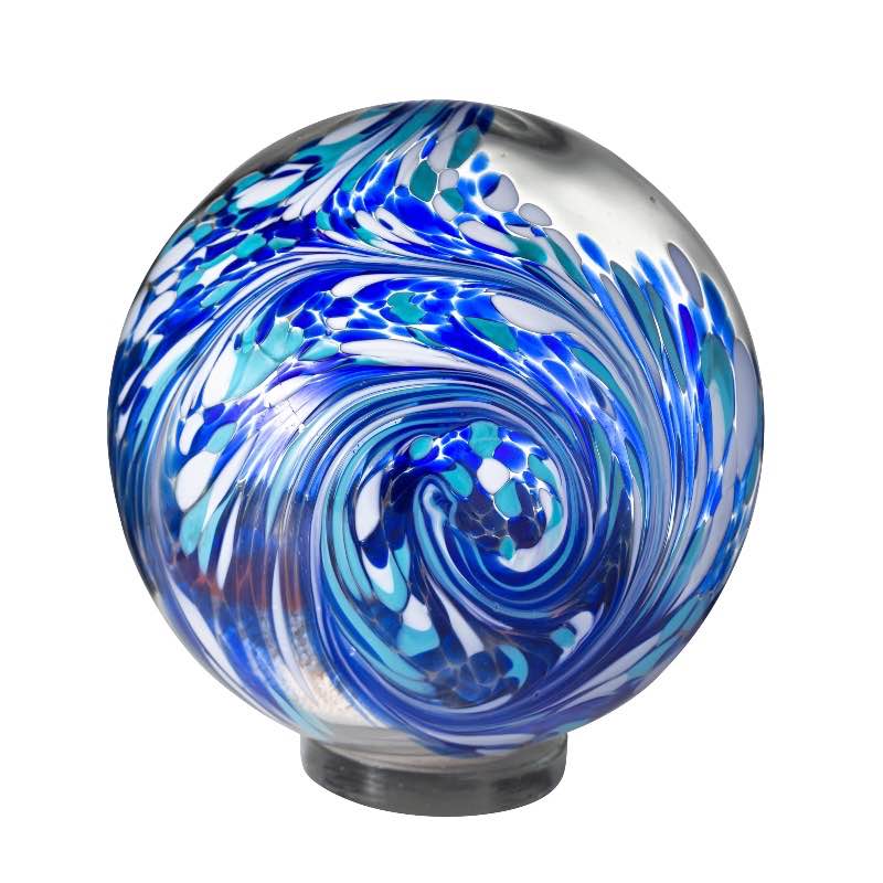 Handcrafted Blown-Glass Ocean Sand and Shell Globe