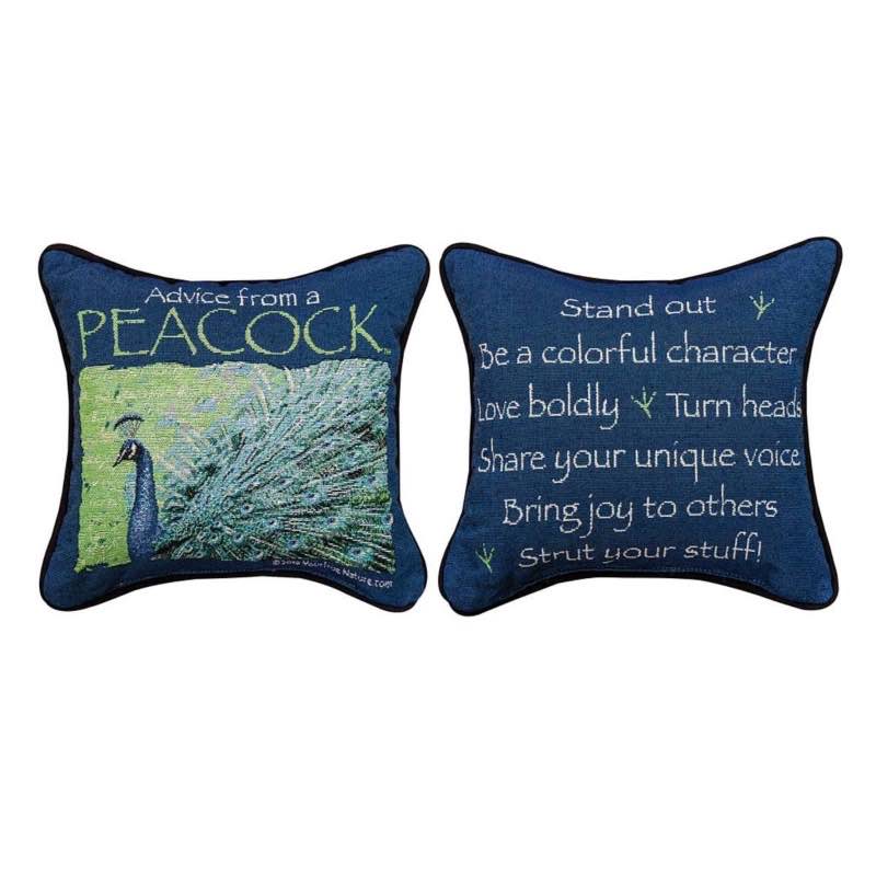 Advice From A Peacock Throw Pillow