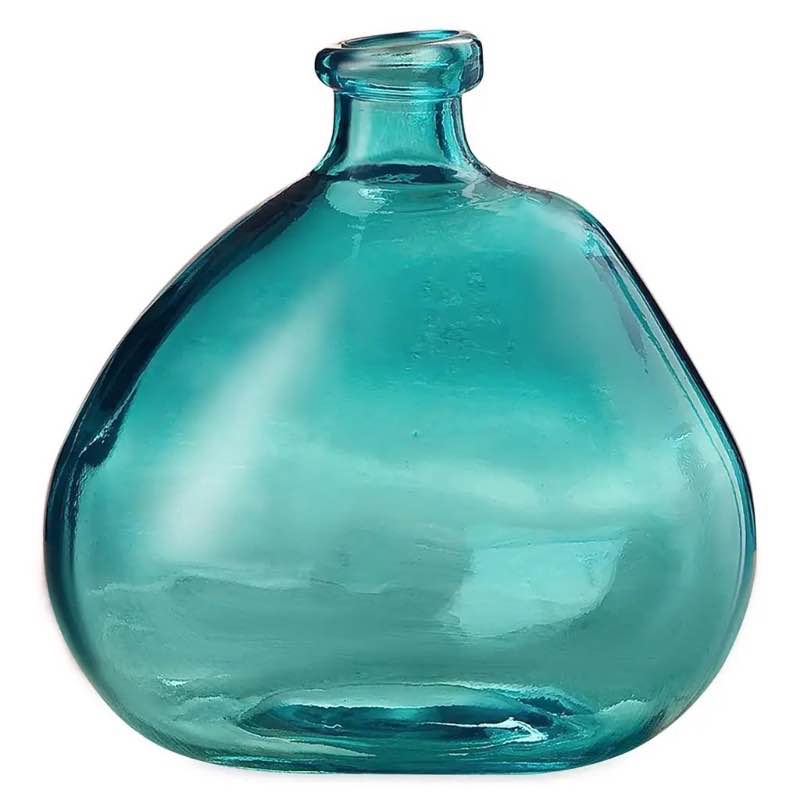 Handcrafted Spanish Eco-Friendly Recycled Glass Vase - Green