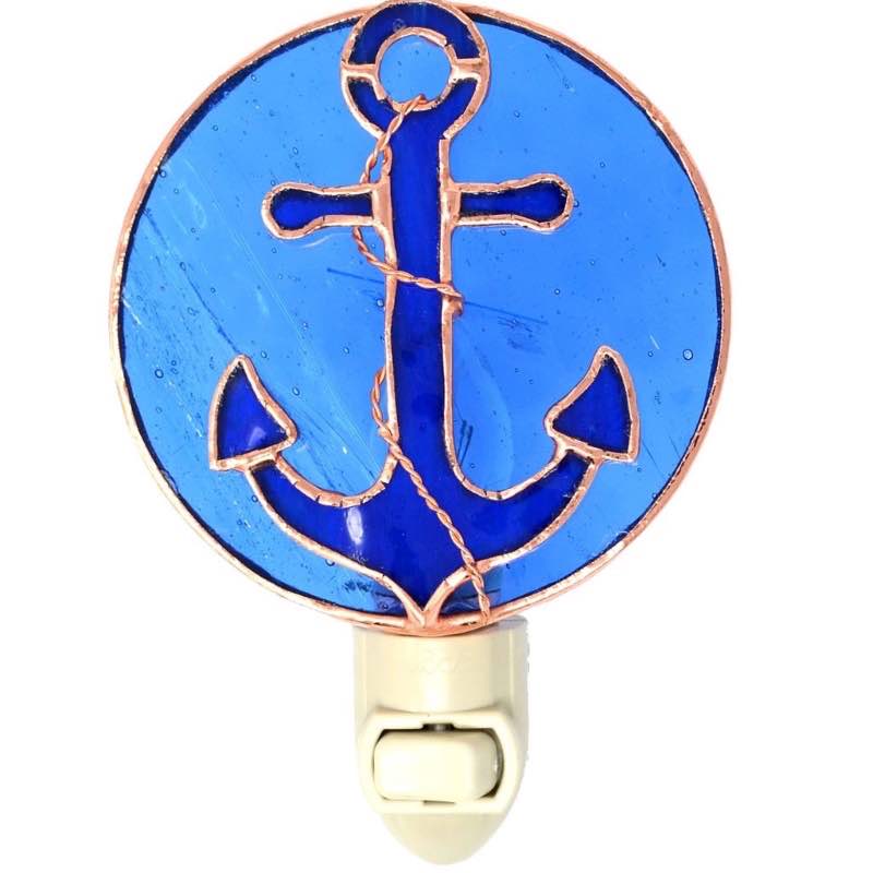 Stained Glass Anchor Night Light