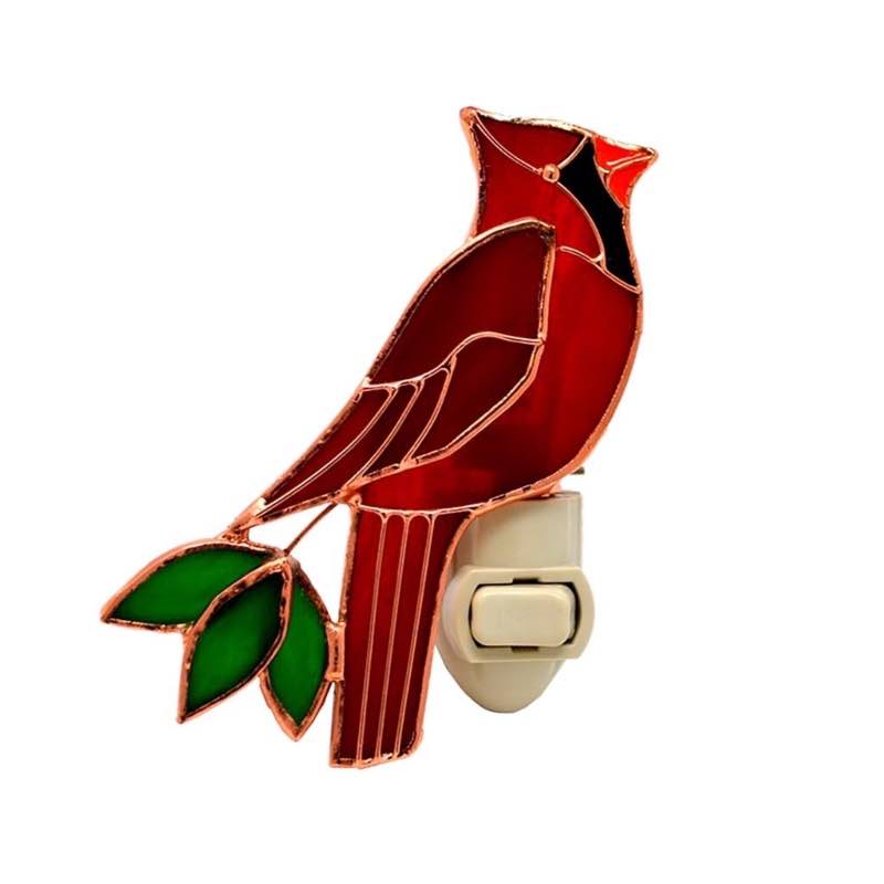 Stained Glass Cardinal Night Light