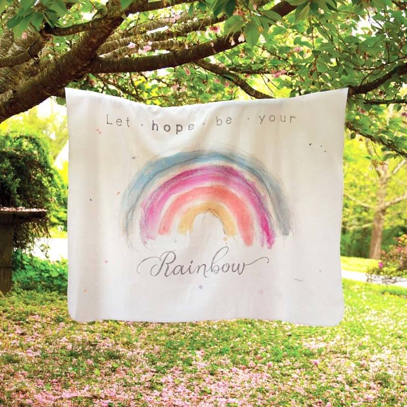 Let Hope Be Your Rainbow Fleece Throw Blanket