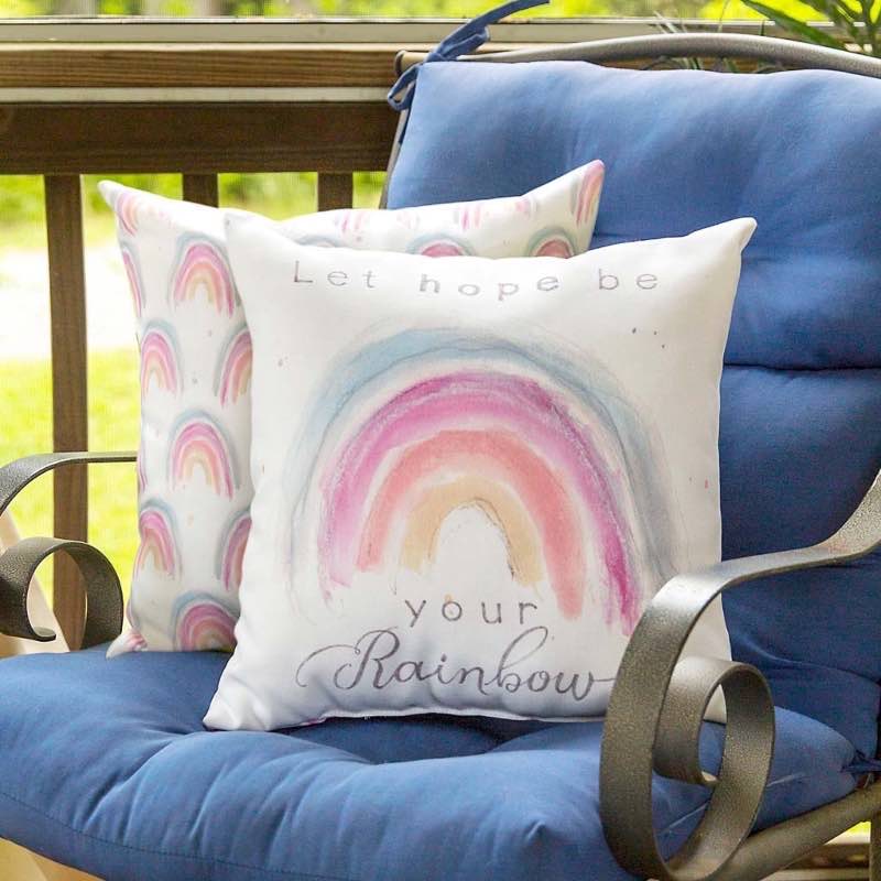 Let Hope Be Your Rainbow Polyester Throw Pillow