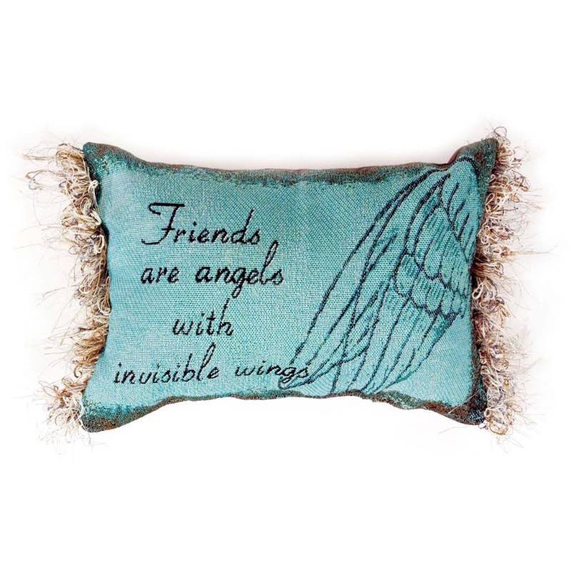 Friends are Angels Throw Pillow With Fringe