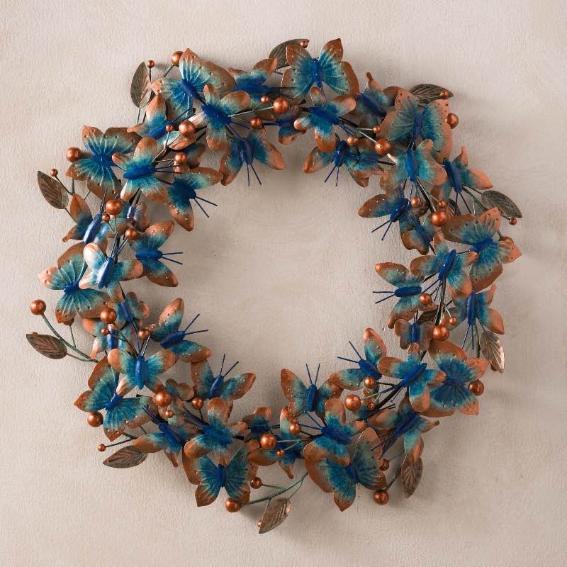 Recycled Metal Butterfly Wreath