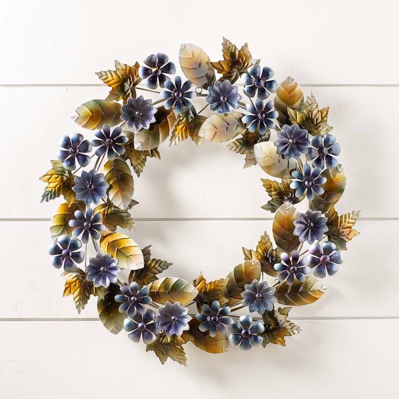 Cornflower & Chicory Metal Wreath