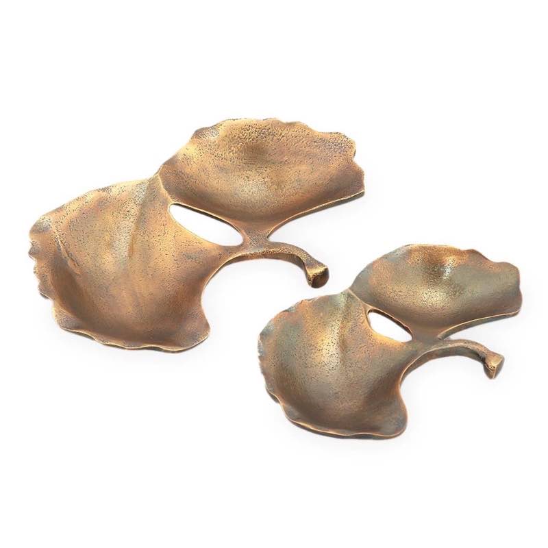 Ginkgo Leaf Decorative Trays (set of 2)