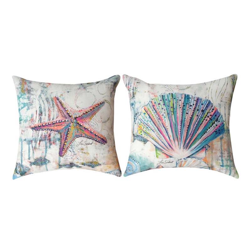 Jewels of the Sea Starfish and Shell Pillow