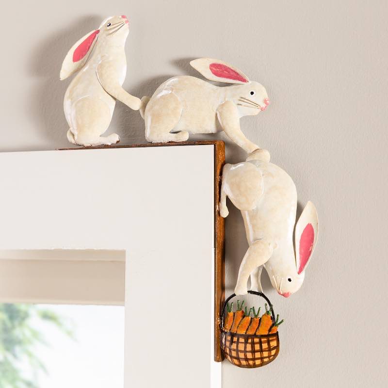 Three Bunnies Door Corner Decor - Left