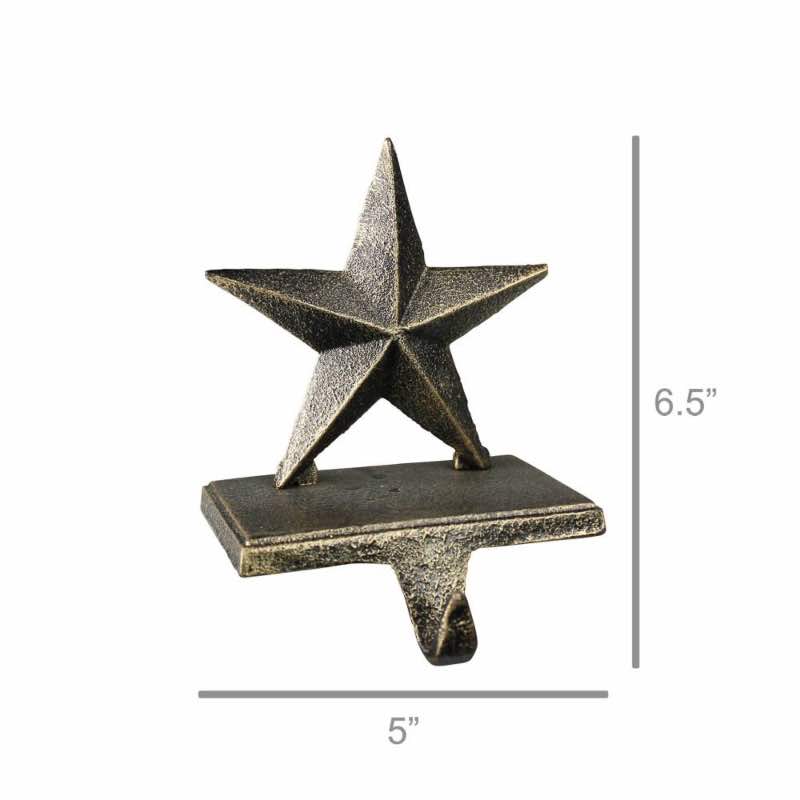 Antique Gold Star Holiday Stocking Holder