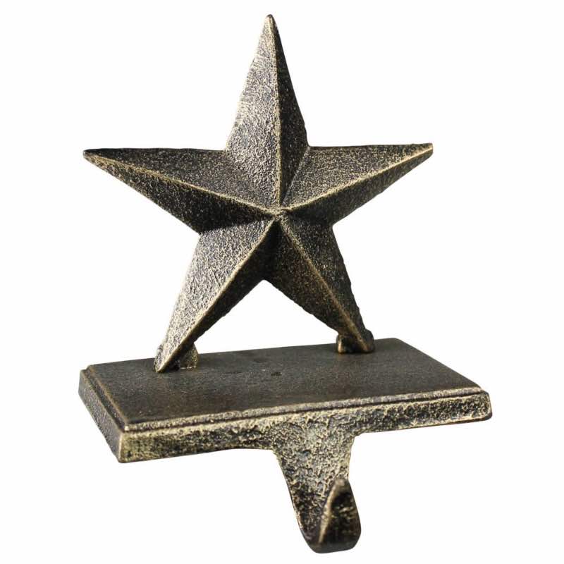 Antique Gold Star Holiday Stocking Holder