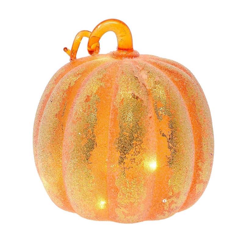 Large Frosted Orange LED Pumpkin