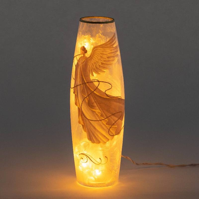 Elegant Lighted Angel Vase