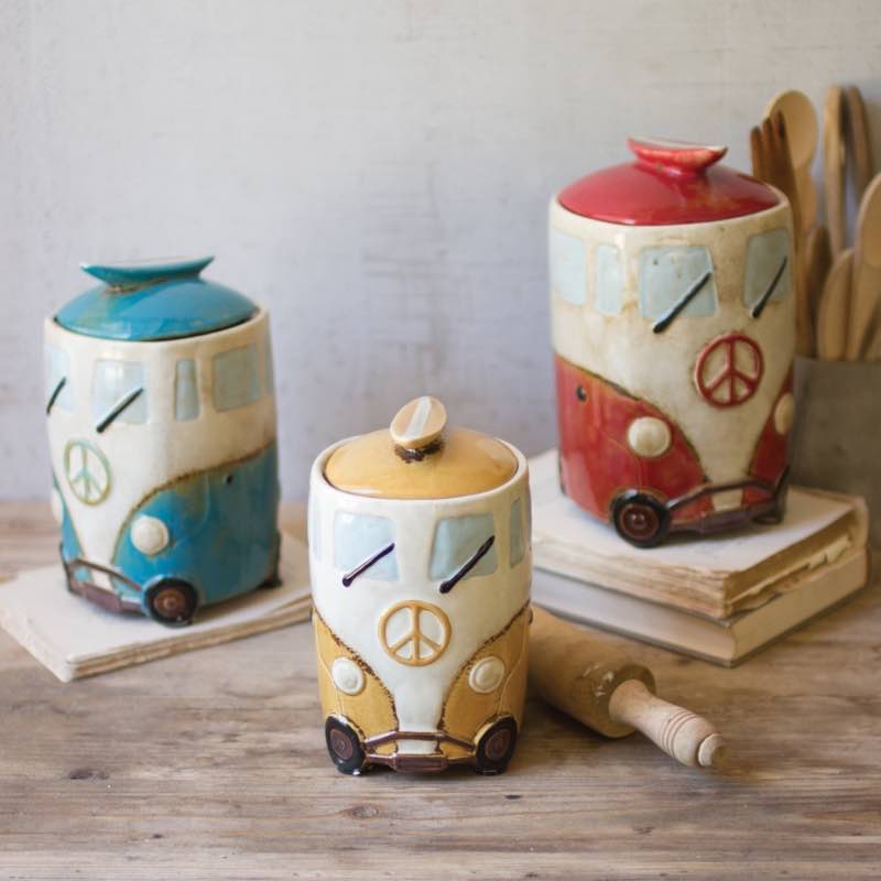 Ceramic Van Canisters, set of 3