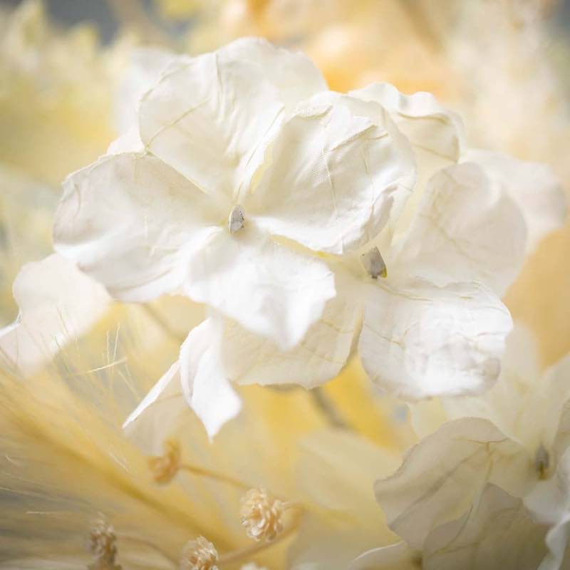 Hydrangea and Pampas Grass Ivory Wreath