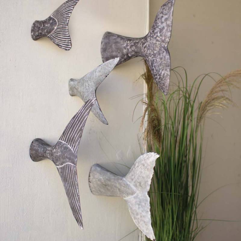 Fish Tail Wall Sculptures, Set of 5