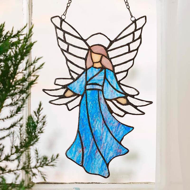 Blue Stained Glass Angel