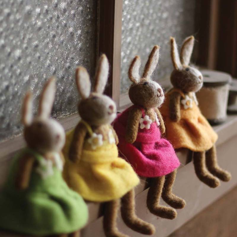 Felt Rabbits, Set of 4